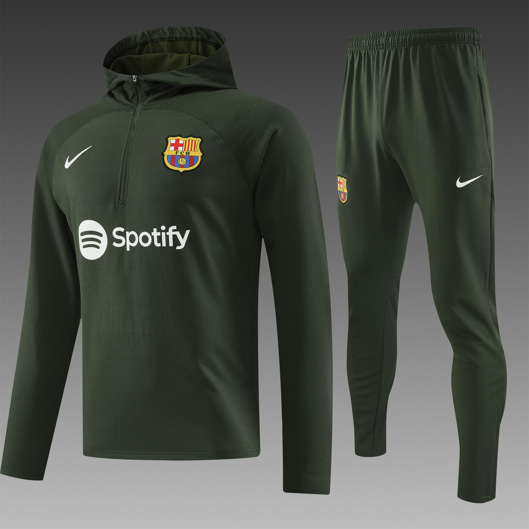 Barcelona 23-24 Men's Training Hoodie + Pants - Green